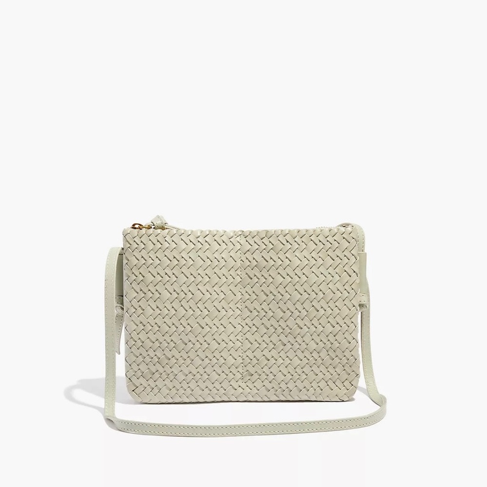 MADEWELL: The Knotted Crossbody Bag in Woven Leather/Ashen Sage